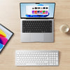 Clavier Bluetooth pour Mac OS, OMOTON Clavier sans Fil pour Apple MacBook Pro/Air, iMac, iMac Pro, Mac Mini/Pro, Clavier Silencieux Alimenté par AAA Piles, AZERTY