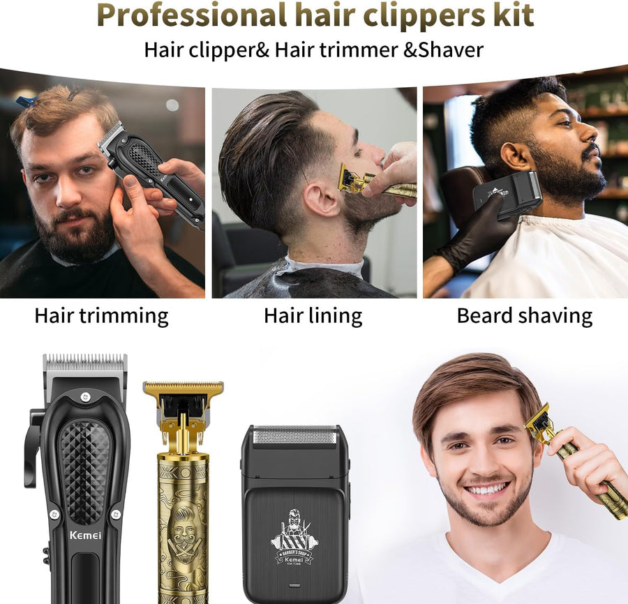 Tondeuse à cheveux sans fil pour homme, tondeuse à barbe, rasoir en aluminium rechargeable