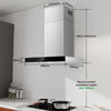 Hotte Aspirante 60cm, Class A+++ 450m³/h Hotte de Cuisine Silencieuse, Hotte Aspirante Evacuation ou Recyclage Inclus Filtres Charbon, 3 Vitesses - Fonction Boost, Commande Tactile, Inox