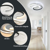 Plafonnier LED Moderne 3000K/4000K/6000K - Lampe Cercle 2 Anneaux 33W pour Salon, Chambre, Bureau, Cuisine, Couloir, Longueur 40cm, Noir+Blanc