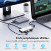 Station d'accueil USB C pour ordinateur portable, quatre moniteurs avec double HDMI, DP, VGA, PD 100 W, 3 ports USB 2.0 pour appareil sans fil, compatible avec Lenovo, HP, Dell, Windows System