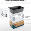 Évier Multifonction Inox Évier 1 Bac Grand Evier de Cuisine 68×48 cm Lavabo Cuisine avec Robinet Coulissant Résistant aux Rayures Vidange Rapide Avec Accessoires et Kit de tri des Déchets