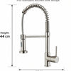 Robinet de cuisine extractible haute pression, mitigeur 360° avec douchette et tuyau à ressort, robinet d’évier en acier inoxydable pour évier et casseroles