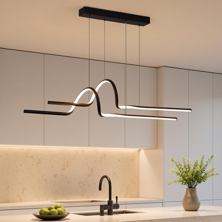 Suspension LED Table à Manger 100 cm, Dimmable, APP et Télécommande [Classe énergétique E] Suspension Moderne, Lampe Réglable en Hauteur pour Table à Manger et Bureau, 3000–6500K, 36W