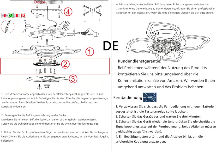 Ventilateur de plafond avec éclairage LED 68 cm, blanc - 6 vitesses, lampe de plafond à intensité variable pour salon et chambre, éclairage et ventilateur commutables séparément