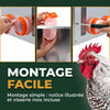 Mangeoire Poules Anti-Nuisible Grande Capacité 18 kg / 30 L – Distributeur de Graines Automatique Acier Galvanisé, 6 Ports & Fenêtre de Niveau – Mangeoire Poule Extérieur Poulailler