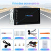 Autoradio 2 DIN Universel avec CarPlay & Android Auto sans Fil Bluetooth, GPS, FM, USB, Type-C, Commandes au Volant, Écran Tactile