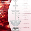 Fontaine de Fête 3 Niveaux avec LED et 5 Verres, pour Vin Rouge Jus Punch 4L Fontaine à Boissons Électrique, Réutilisables Fontaine à Vin Rouge pour Pubs, Fêtes à la Maison et Fêtes d'Anniversaire