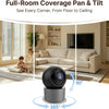 Caméra Sécurité Intérieur — Babyphone Animal Bébé 3MP 1296p Panoramique WiFi Double Bande 2.4/5GHz, 6 LEDs IR Vision Nocturne, Audio Bidirectionnel, Détection Mouvement Son, Stockage SD/Cloud