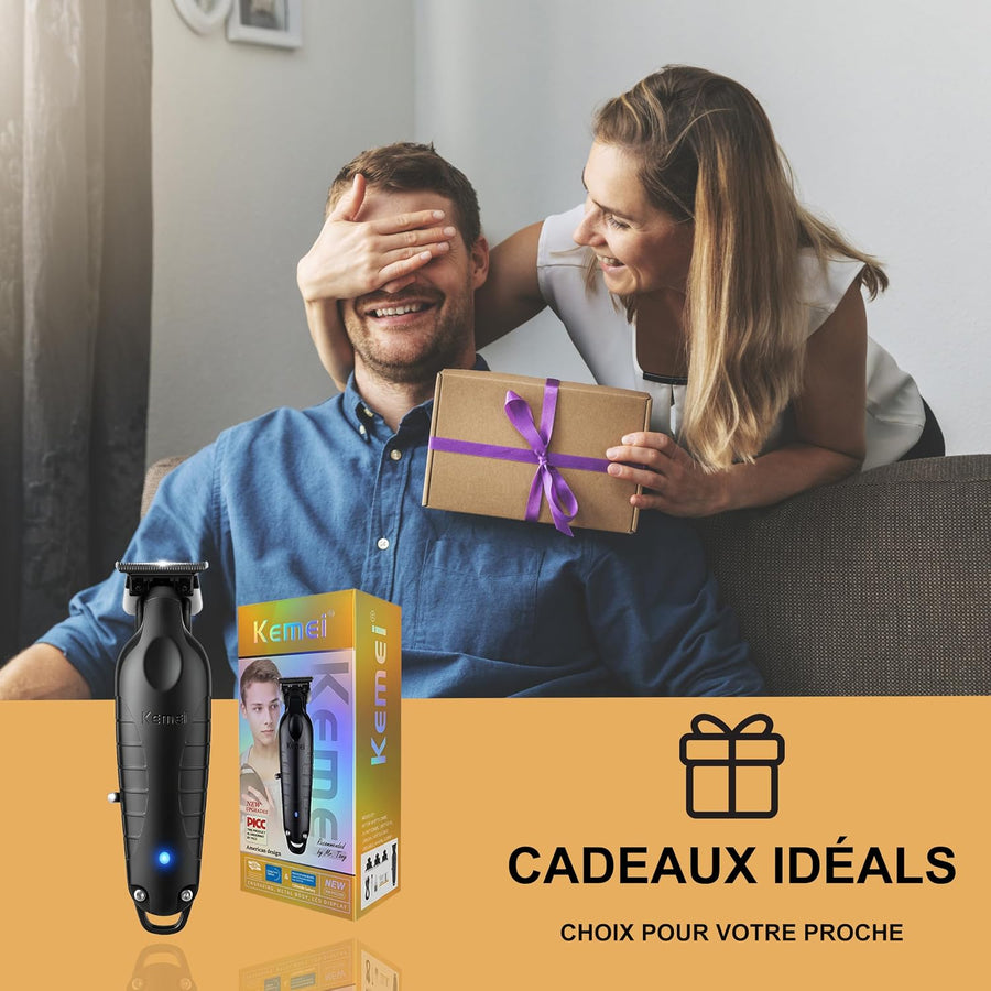 Tondeuse à Cheveux/Barbe Professionnelle pour Hommes | Tondeuse à Zéro Écart avec Lame en T, Sans Fil et Rechargeable