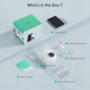 Caméras de sécurité solaires d'extérieur sans fil, caméra PTZ WiFi à 360° avec panneau solaire, vision nocturne couleur HD 1080p, détection humaine AI, audio bidirectionnel, étanchéité IP66