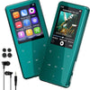 Lecteur MP3 Bluetooth 5.3 64Go écran 2,4" Touches tactiles Haut-Parleur Boîtier en métal, 45 h d'autonomie, 18 sons relaxants, radio FM, extensible jusqu'à 128Go