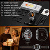 Montre Connectée Homme, Batterie 1400mAh, Écran HD 1,7 Pouce, Lampe LED, 110+ Modes Sport Montre Militaire Homme, Suivi Sommeil, IP68 Étanche, Smartwatch pour Android iOS, 2 Bracelets, Noir Gris