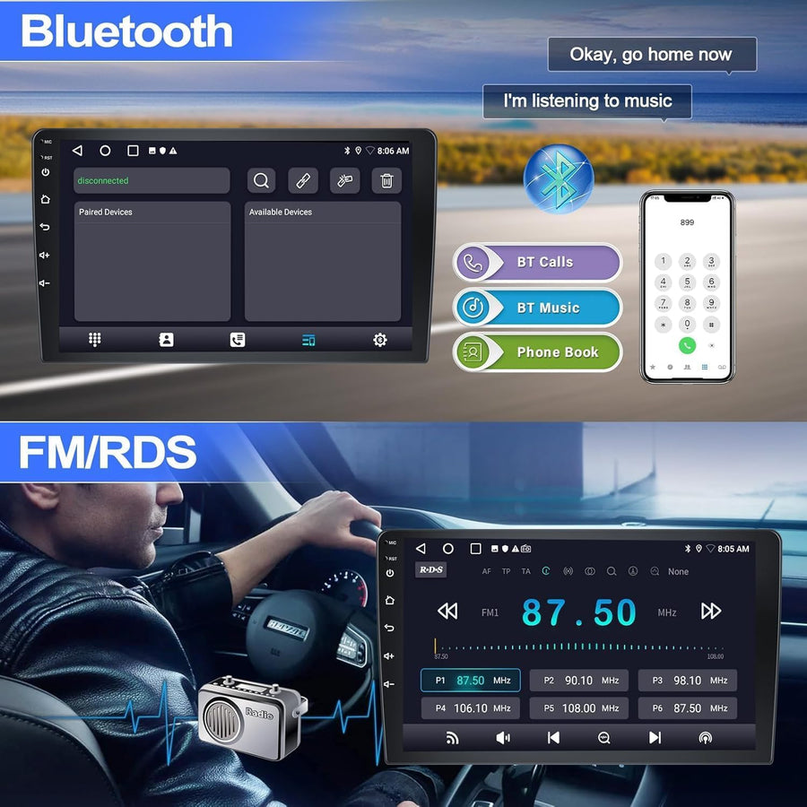 Autoradio Android 2+64G avec Écran pour VW Passat B6 B7 2005-2014 CarPlay Sans Fil Android Auto, 2Go+64Go, 9" IPS Tactile, GPS Navigation, Écran Partagé, CANBUS, Caméra AHD Incluse