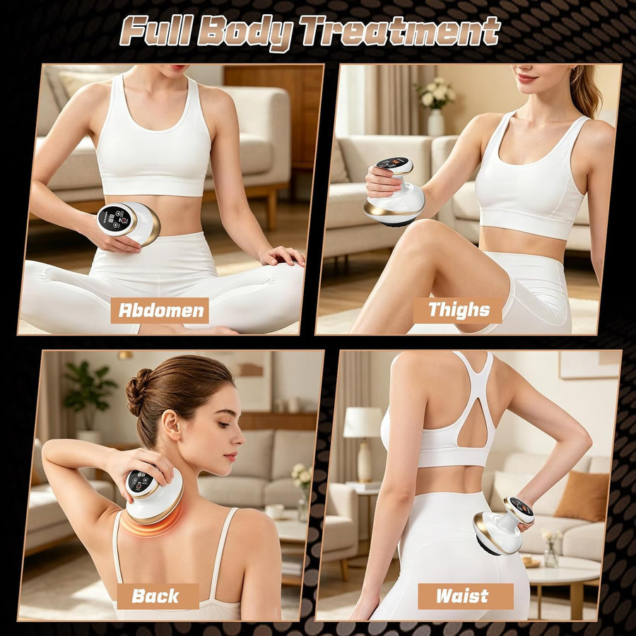 Masseur de cellulite 4 en 1, appareil de massage sous vide avec 9 niveaux de thérapie thermique et LED rouge-bleu, pour raffermissement du corps à la maison Sculpture anti-cellulite