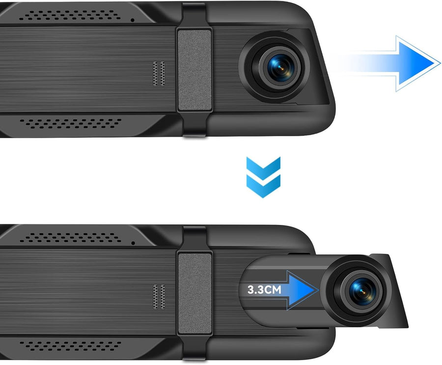 DashCam 4K Wifi Miroir avec GPS & 9.66" Écran Tactile, Dashcam Voiture 4K Avant+1080P Arriere, Dashcam Rétroviseur Caméra pour Voiture avec Capteur G, APP, Carte 64 Go, ADAS, Vision Nocturne