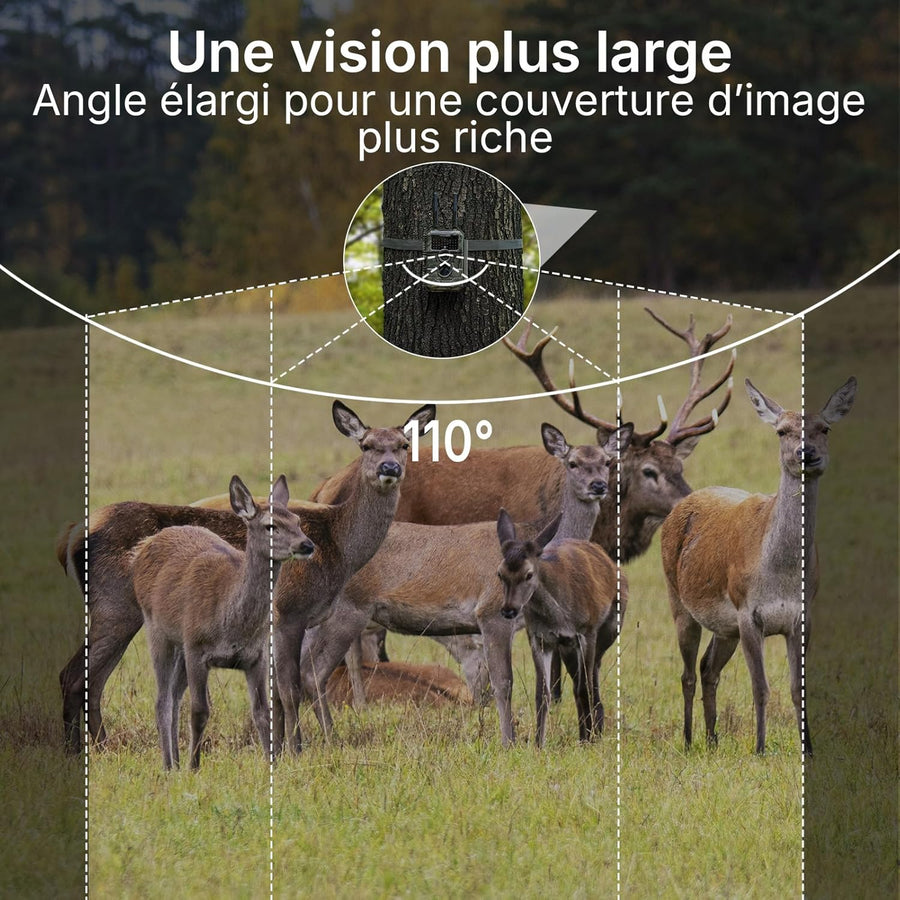 GardePro E6 2.0 Pro 4K Camera de Chasse WiFi, Batterie de 7800 mAh, Portée WiFi de 50 mètres, 64MP Caméra de Chasse Connectée Telephone, Camera Vision Nocturne Animaux Exterieur