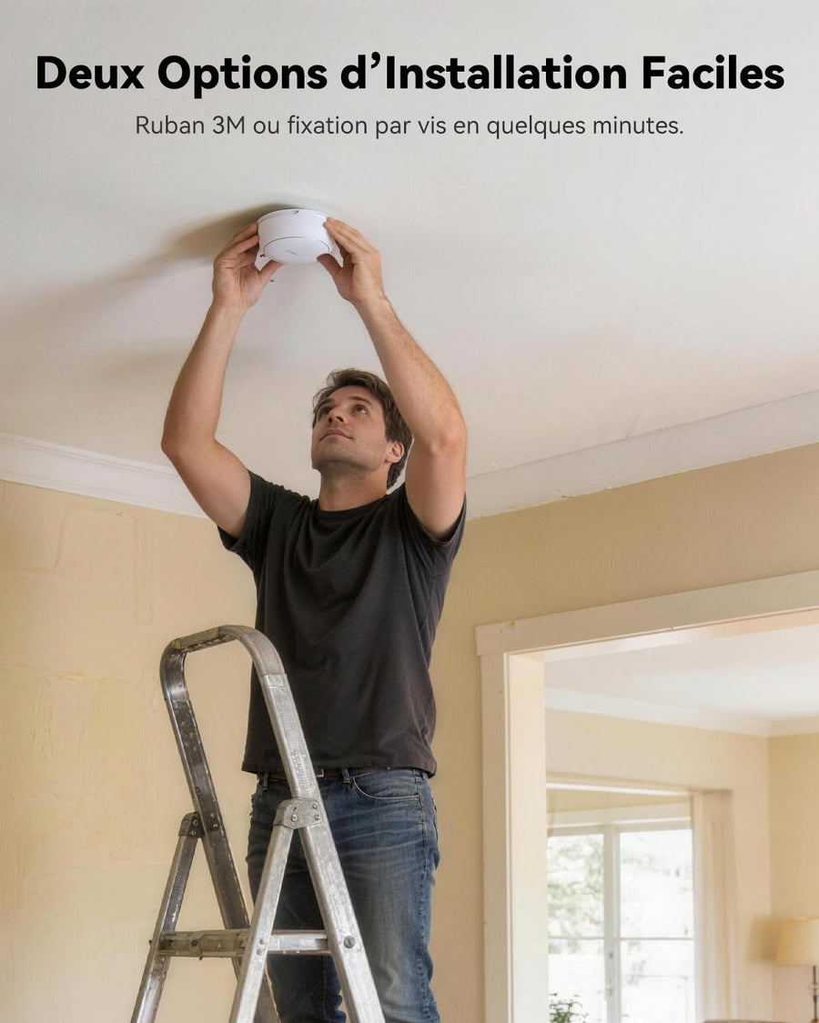 Détecteur de Fumée WiFi Intelligent EN14604, Batterie 5 Ans, Sirène 85 DB, Alarme Incendie Synchronisée Via Hub Zigbee (sans WiFi), Commande Via App, Alertes à Distance, Lot de 3 (Hub Inclus)