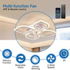 Ventilateur de plafond avec éclairage LED 68 cm, blanc - 6 vitesses, lampe de plafond à intensité variable pour salon et chambre, éclairage et ventilateur commutables séparément