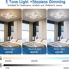 Ventilateur de plafond avec éclairage LED 68 cm, blanc - 6 vitesses, lampe de plafond à intensité variable pour salon et chambre, éclairage et ventilateur commutables séparément