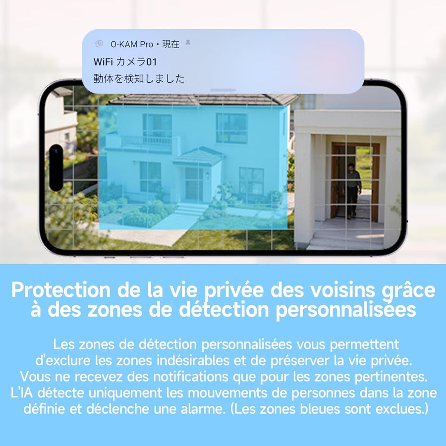 Caméra de Surveillance Intérieure 3MP 2K HD pour Fenêtre | WiFi & Bluetooth, Caméra Connectée avec Vision Nocturne Couleur, Enregistrement 24/7, Détection de Mouvement, Audio