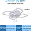 Ventilateur de plafond avec éclairage LED 68 cm, blanc - 6 vitesses, lampe de plafond à intensité variable pour salon et chambre, éclairage et ventilateur commutables séparément
