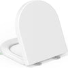 Abattant WC Forme D Cuvette Toilette avec Frein de Chute, Lunette WC avec Fermeture en Douceur, Lunette de Toilette Blanche Universelle,42,5x36,3x4,9CM