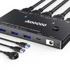 Commutateur KVM HDMI 2 PC 1 moniteur 8K à 60 Hz/4K à 120 Hz Commutateurs KVM télécommande filaire Câble USB 3.0 inclus
