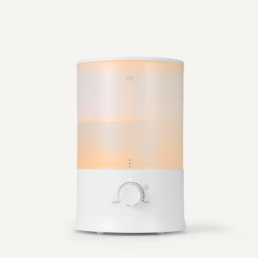 Humidificateur pour Chambre, Remplissage par le Haut, Réservoir d’Eau 3,0L, Diffuseur d’Huiles Essentielles, Blanc