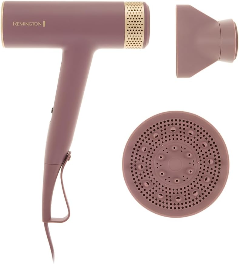 Remington AIRvive Sèche-cheveux [Moteur BLCD silencieux, 240km/h flux d'air] Concentrateur+diffuseur (Technologie Ionic Air pour styles longue durée, 12 combinaisons de chauffage et vitesse)