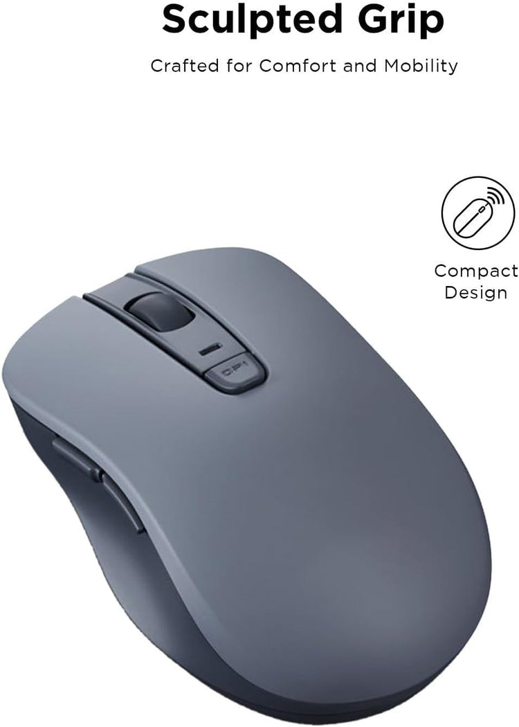 Lenovo WL300 Souris Sans Fil Bluetooth Clics Silencieux 3 DPI Réglables pour Droitiers Compatible PC Ordinateur Portable GRIS