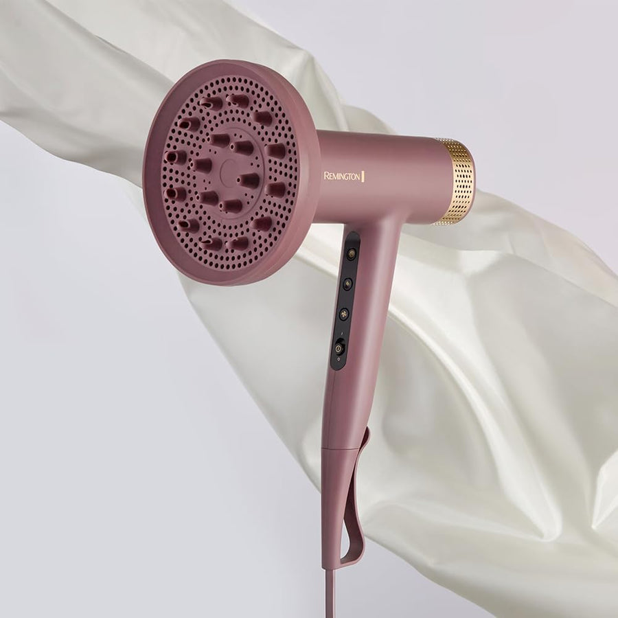 Remington AIRvive Sèche-cheveux [Moteur BLCD silencieux, 240km/h flux d'air] Concentrateur+diffuseur (Technologie Ionic Air pour styles longue durée, 12 combinaisons de chauffage et vitesse)