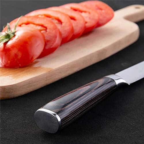 Couteau de Cuisine Professionnel Japonais Damas Utilitaire Lame 13cm Acier Carbone Inoxydable