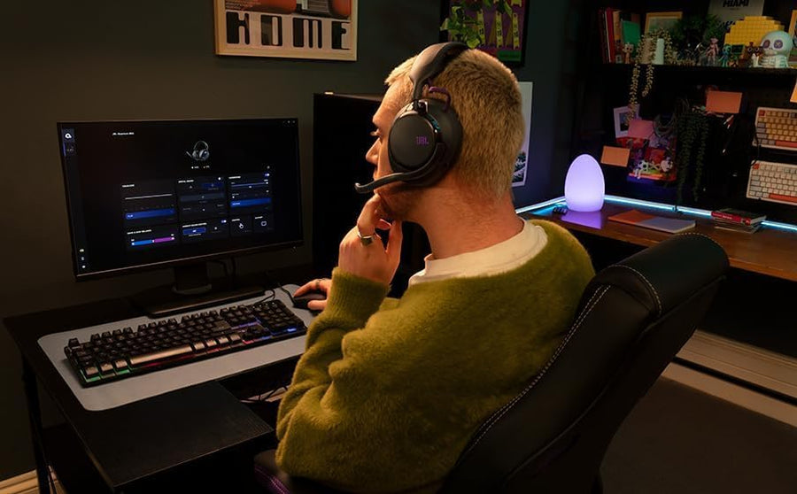 JBL Quantum 850, Casque Gaming sans Fil à Réduction de Bruit, Noir Réduction de Bruit Adaptative, Son Spatial avec Suivi de Tête, Double Sans Fil, Micro Amovible, QuantumENGINE