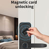 Smart Lock, Serrure de Porte d'Entrée Sans Clé Avec Poignée Noire Mate Sleek Mat, Clavier Électronique Deadbolt, Empreinte Digitale et Clavier Tactile, Verrouillage de Porte