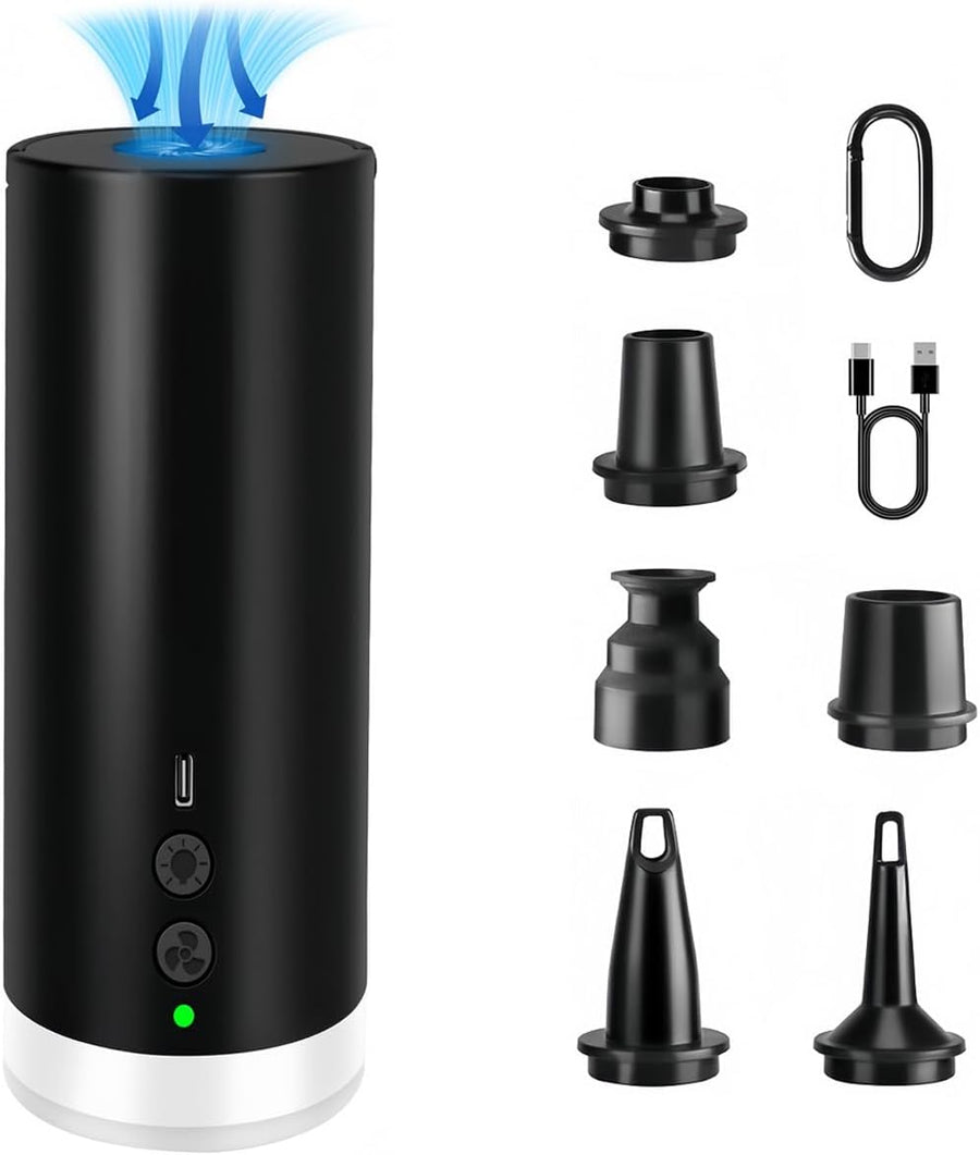 Pompe à Air Électrique Portable 4000mAh avec Lumière LED Gonflage/Dégonflage Rapide pour Matelas Pneumatiques de Camping, Piscines Gonflables, Sacs sous Vide et Accessoires