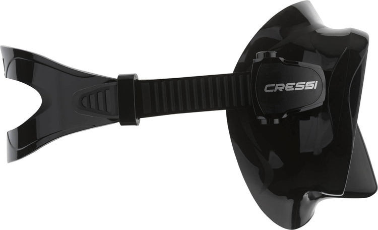 Cressi F1 Mask Black Blue Lenses Masque de Plongée sans Cadre Unisex-Adult, Noir/Oculaire Bleu Ultravision, Taille Unique