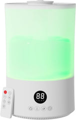 Humidificateur d'air Chambre 4L, Top-Fill, Télécommande, 40H Autonomie, Arrêt Automatique, Buse 360°, Minuterie 24 heures, 20 dB Silencieux
