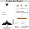 Lot de 2 Suspension Luminaire Industrielle Lustre Plafonnier Industrie Lampes E27 Corde Ajustable 32CM Lustre Noir et Blanc