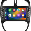 Autoradio Android 14 Pouces Écran Tactile 4 cœurs pour Peugeot 206 206cc 2000-2008 WiFi CarPlay/Android Auto Bluetooth 4G SWC GPS RDS 2 Go + 32 Go