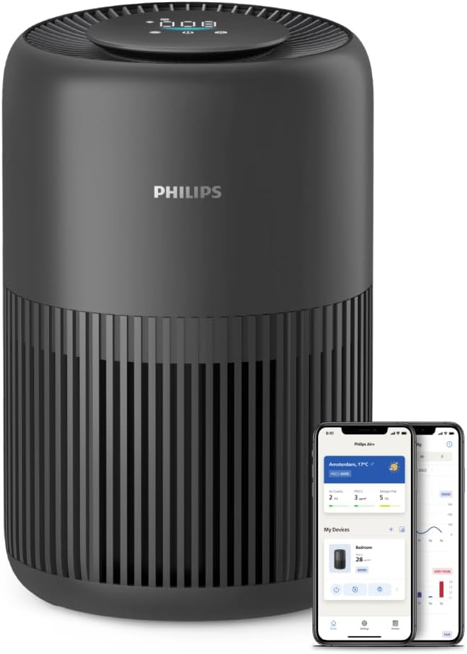 Purificateur d'Air Philips Série 900 HEPA NanoProtect Filtre Charbon Actif CADR 250m³/h 65m² Silencieux Intelligent (AC0951/13) NOIR