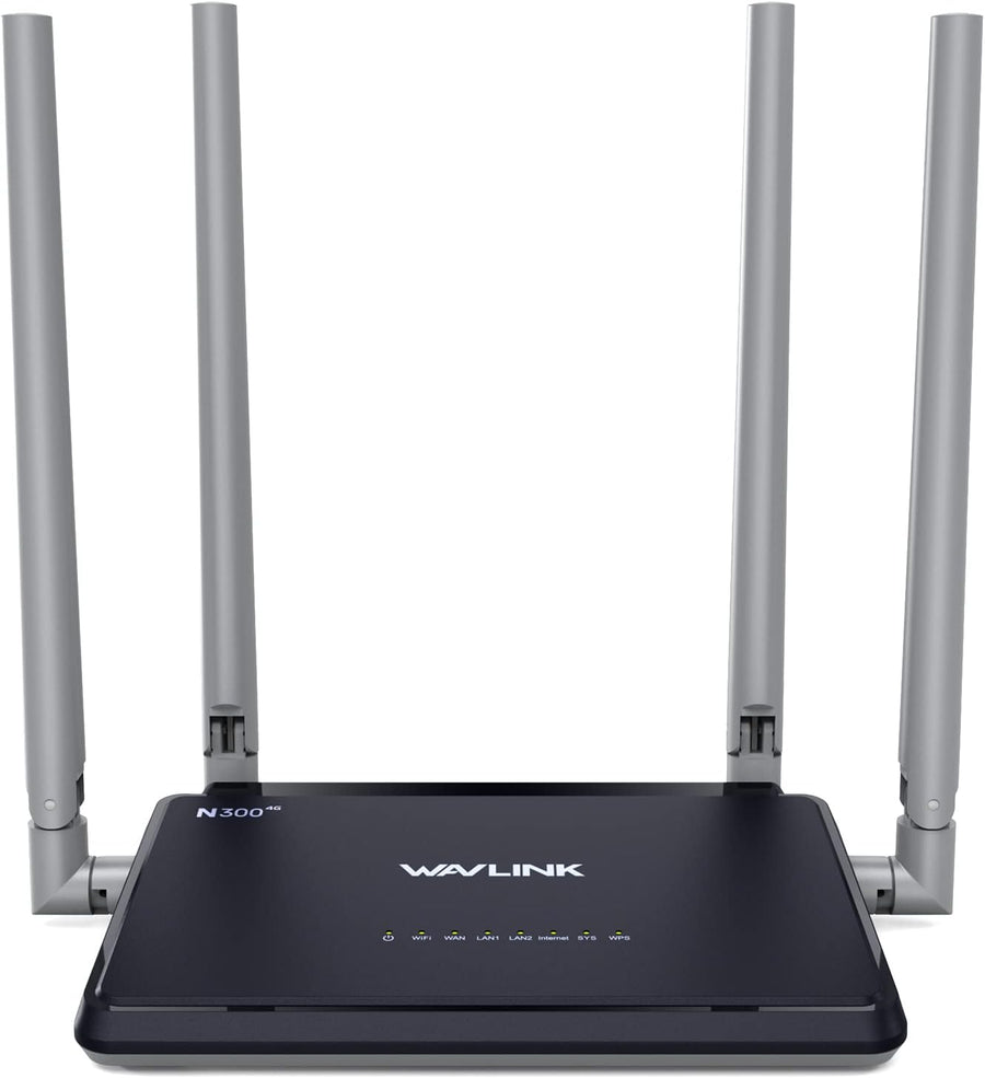 WAVLINK N300 Routeur 4G LTE avec Chipset Qualcomm - Routeur Mobile Haut Débit jusqu'à 150Mbps, WiFi 300Mbps, Slot Carte SIM, 4 Antennes 5dBi, Installation Facile, Compatible Tous Opérateurs