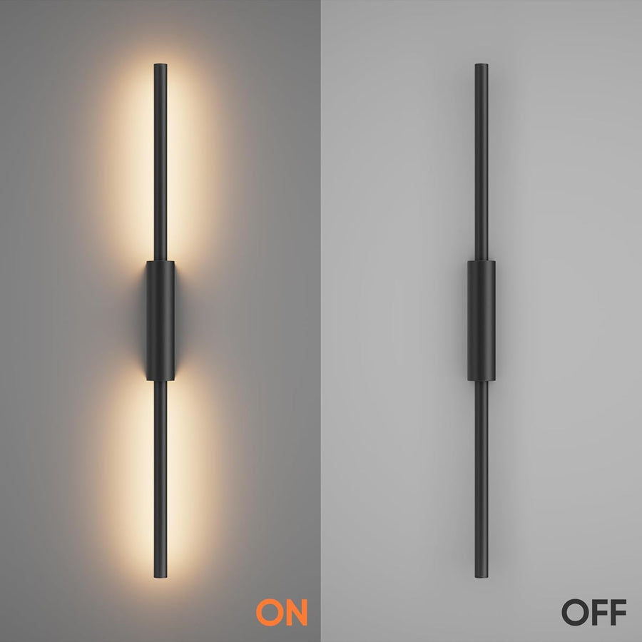 Lot de x2 Lampe Murale LED d'Intérieur sans Fil avec Batterie 60cm 7W, Dimmable avec Télécommande et Minuterie, Éclairage Mural Rechargeable pour Salon et Chambre