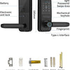 Smart Lock, Serrure de Porte d'Entrée Sans Clé Avec Poignée Noire Mate Sleek Mat, Clavier Électronique Deadbolt, Empreinte Digitale et Clavier Tactile, Verrouillage de Porte