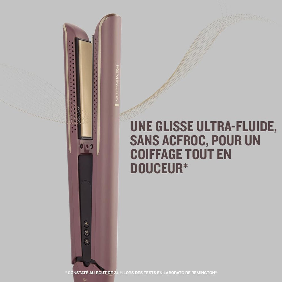 Remington AIRvive Lisseur Cheveux Technologie Ionic Air : résultats de coiffage longue durée Revêtement ultra-céramique avec micro-actifs plaques étroites,écran LCD, 150-230°C Fer à lisser