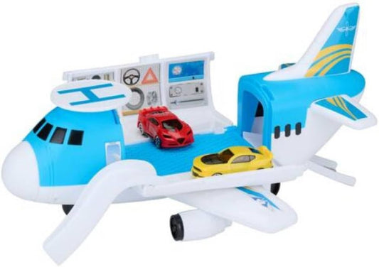 Jouet Avion Transporteur de Voitures avec 2 Voitures Jeux Enfants Taille 33x28x16cm