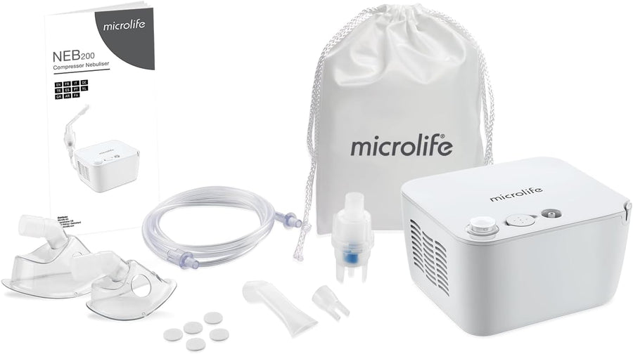 Microlife NEB 200 Nébuliseur, Qualité Professionnelle, Utilisation Intensive, Vitesse de Traitement Ultra-Rapide, Tous Types de Médicaments, Remboursement LPPR