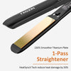 Fer à lisser 2 en 1 Boucler et lisser, 20s de chauffage rapide, plaques en titane Lisseur ionique pour un style lisse, panneau flottant 3D empêche les cheveux de tirer, avec écran LCD