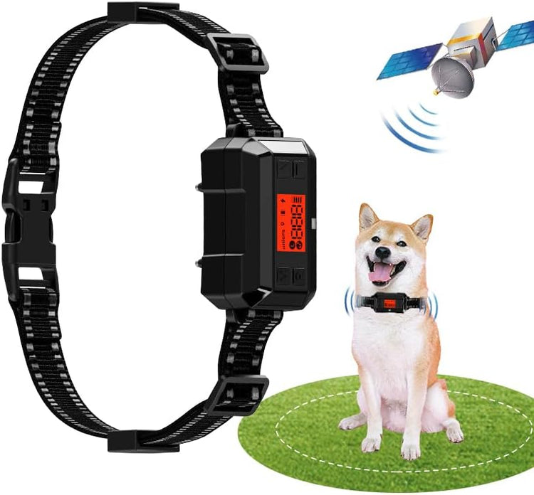 Collier Chien Clôture Anti-Fugue Sans Fil GPS Extérieur IPX7 Étanche Système Complet Amplification Signal GPS Intelligente Rayon Jusqu'à 1000m