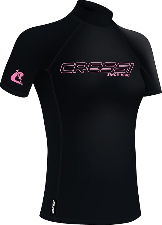 Cressi Sentinel Lady Rash Guard Taille M Manches Courtes Protection Solaire UPF 50+ Séchage Rapide Natation Surf Plongée Pêche Plage Piscine et Sports Nautiques Femme